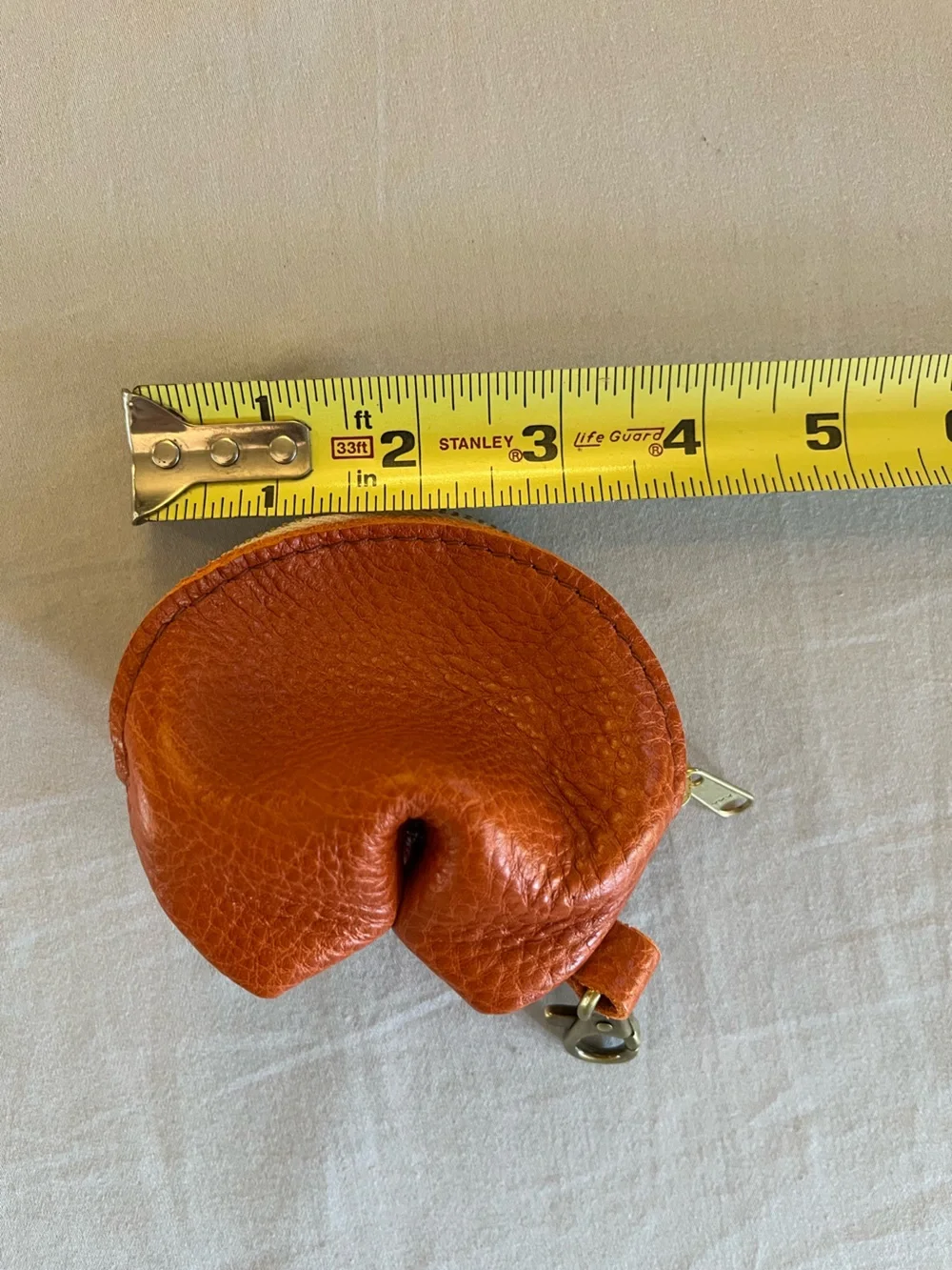 Portland Leather Fortune Cookie Orange Coin Pouch Key Clip